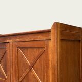 Vintage solid oak cross-braced wardrobe 1940