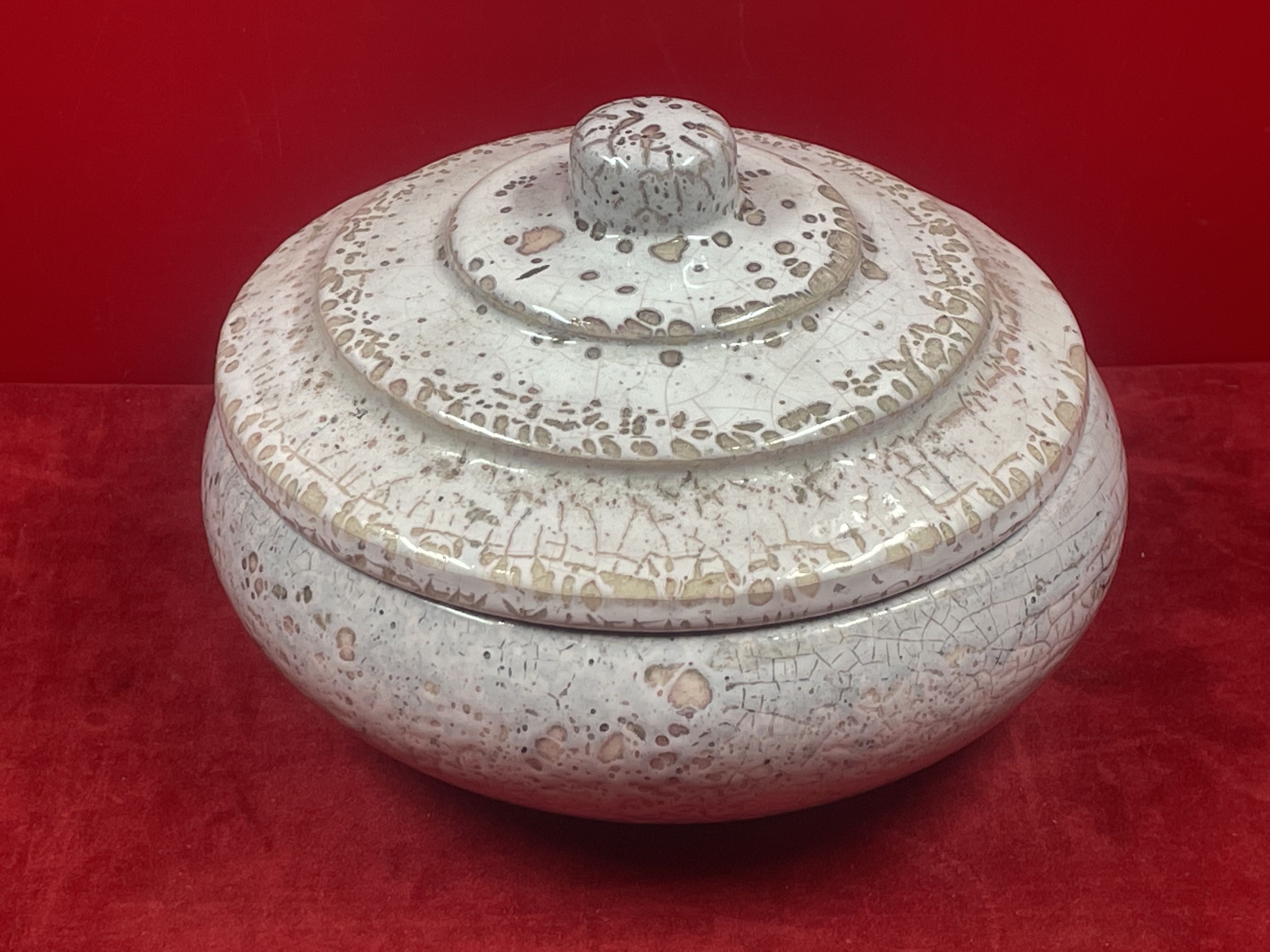Francis Bichoff 1876-1945 ceramic crack art deco circa 1930 signed empty pocket