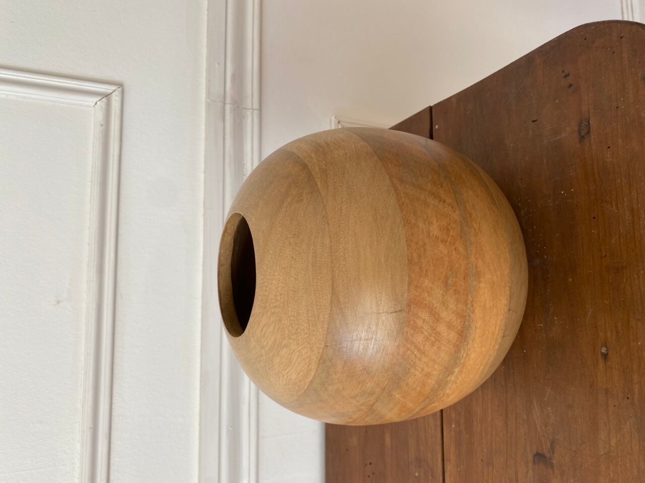 Brutalist wooden vase