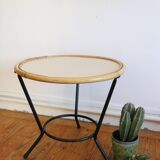 Adorable rattan coffee table and metal base, Scandinavian