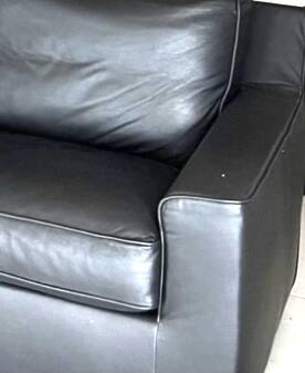 High-end black leather sofa Ligne Roset