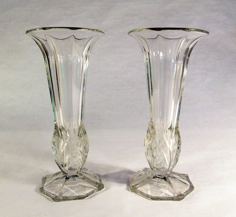 Duo de vases en verre épais