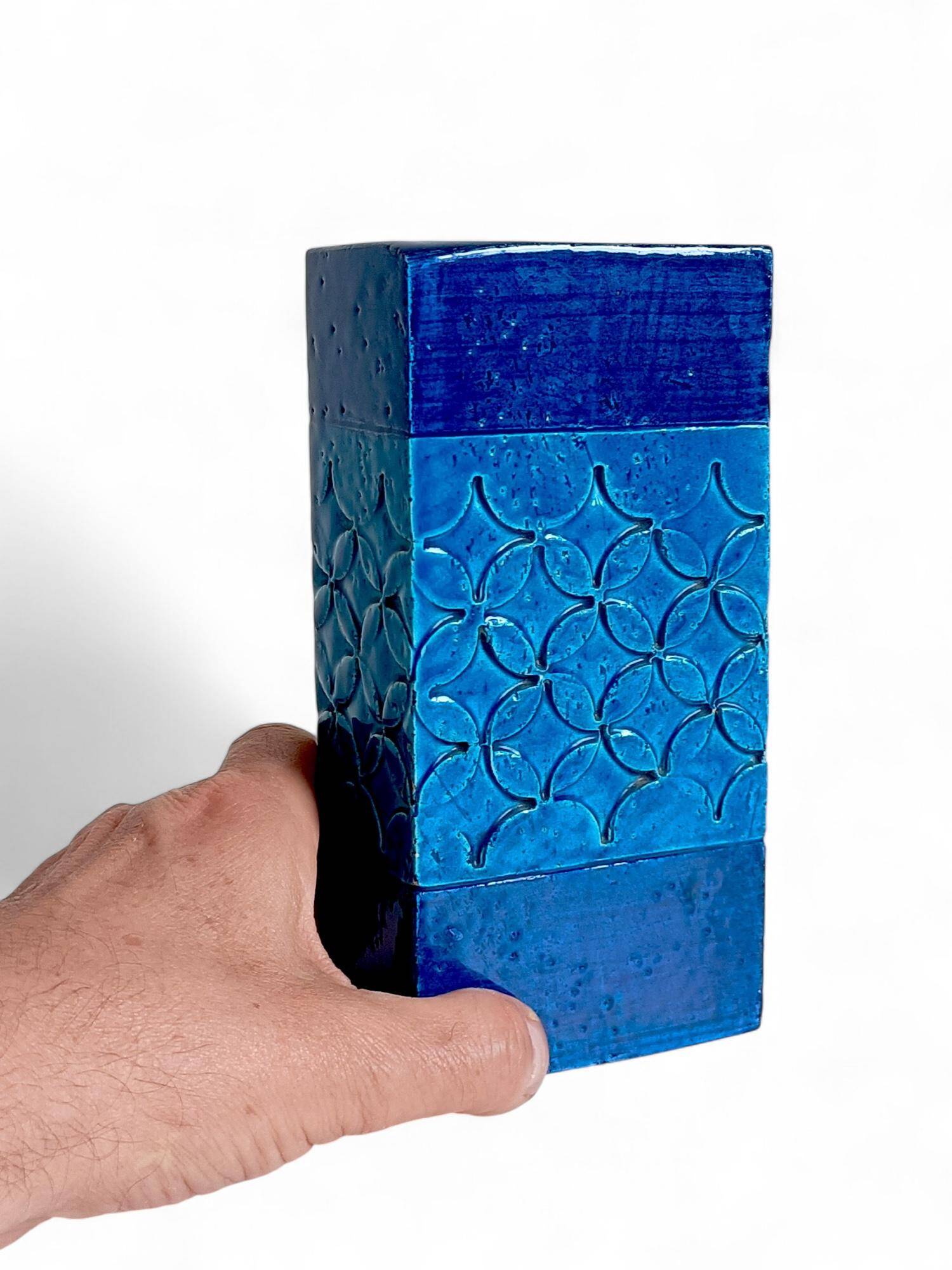 Vase en céramique Bitossi du milieu du siècle par Aldo Londi, Rimini Blu, années 1960.