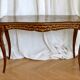 Antique coffee table with floral marquetry, Louis XV style.