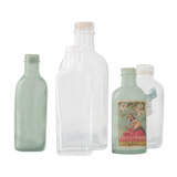 Collection of 7 old glass bottles
