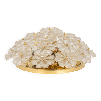 1 of 4 Superb Murano Glass Flower Ceiling Light by Ernst Palme, Germany, 1970s