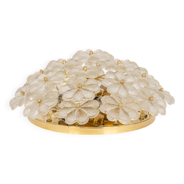 1 of 4 Superb Murano Glass Flower Ceiling Light by Ernst Palme, Germany, 1970s