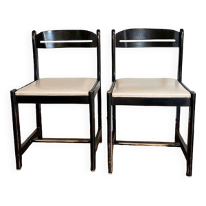 Paire de chaises noires - blanc