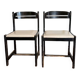 Paire de chaises noires + simili blanc