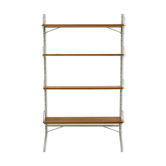 Free standing teak and steel shelving unit 1950s