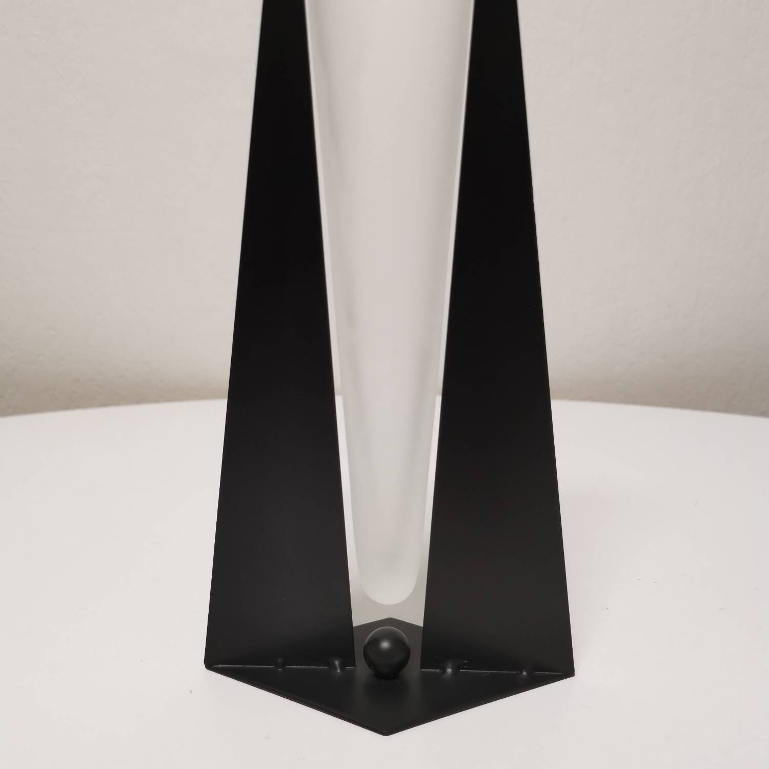 Postmodern metal and glass vase