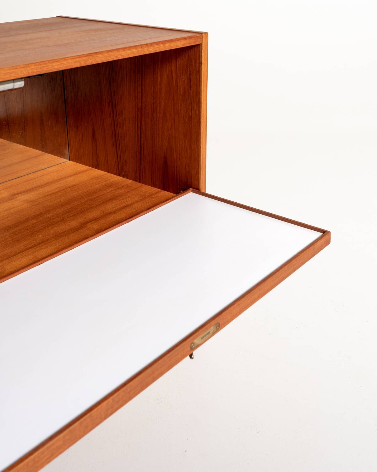 Teak Bar Cabinet with Drop-Down Door, Scandinavia, 1960s