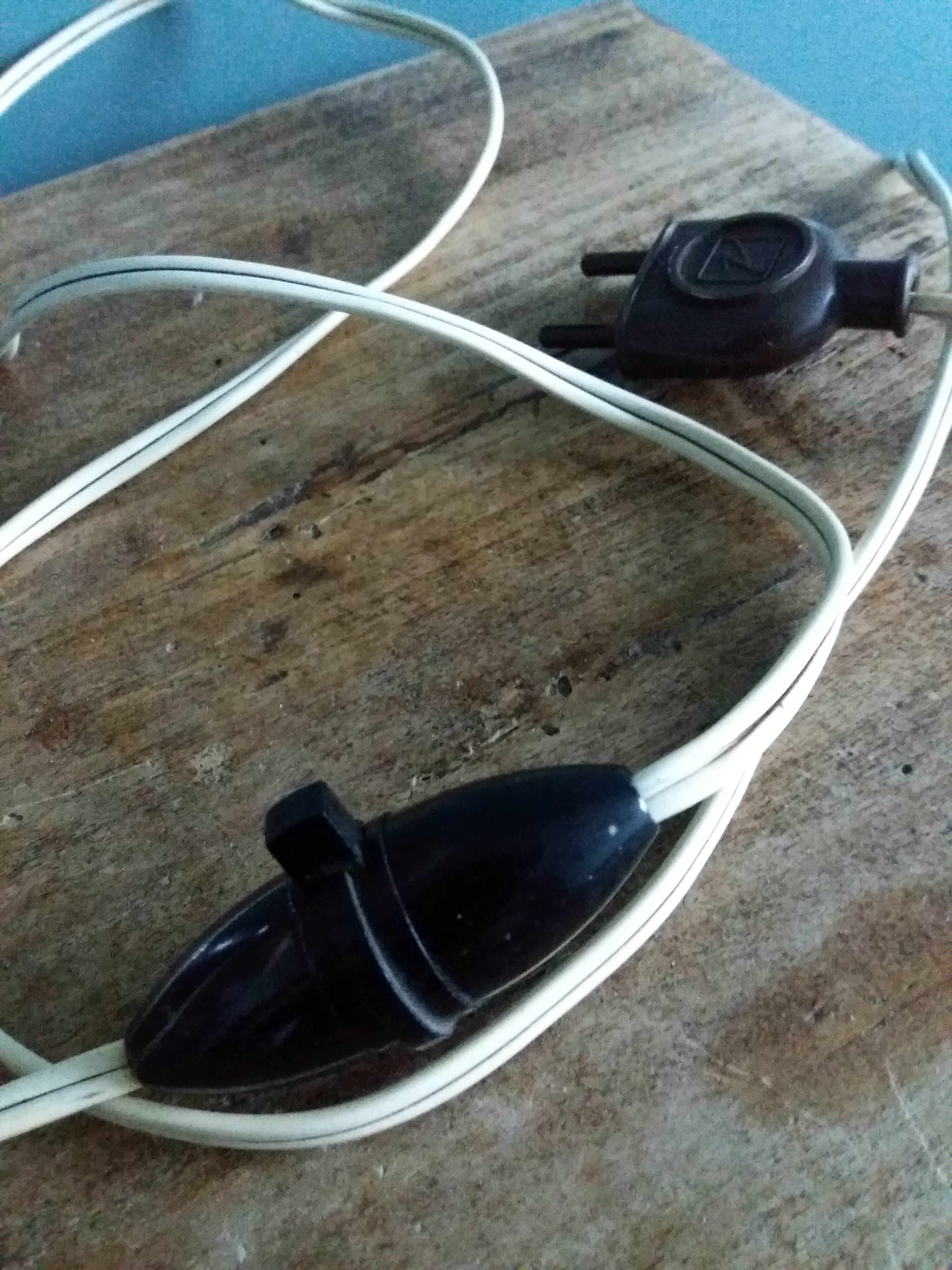 Metal and wood bedside lamp