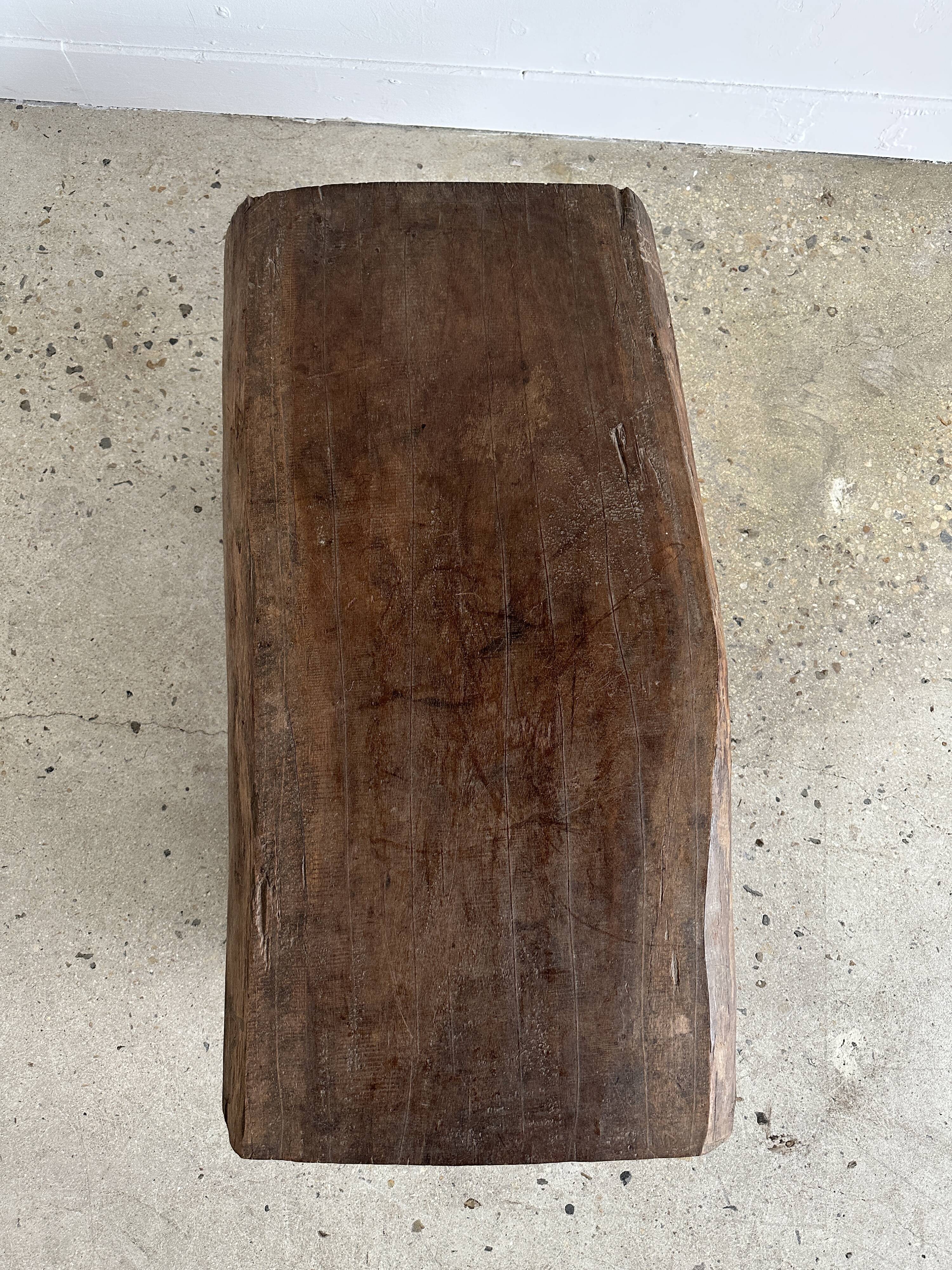 Asian solid wood quadripod brutalist coffee table H30 L81 l42