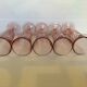 Five pink glass flutes model rosaline