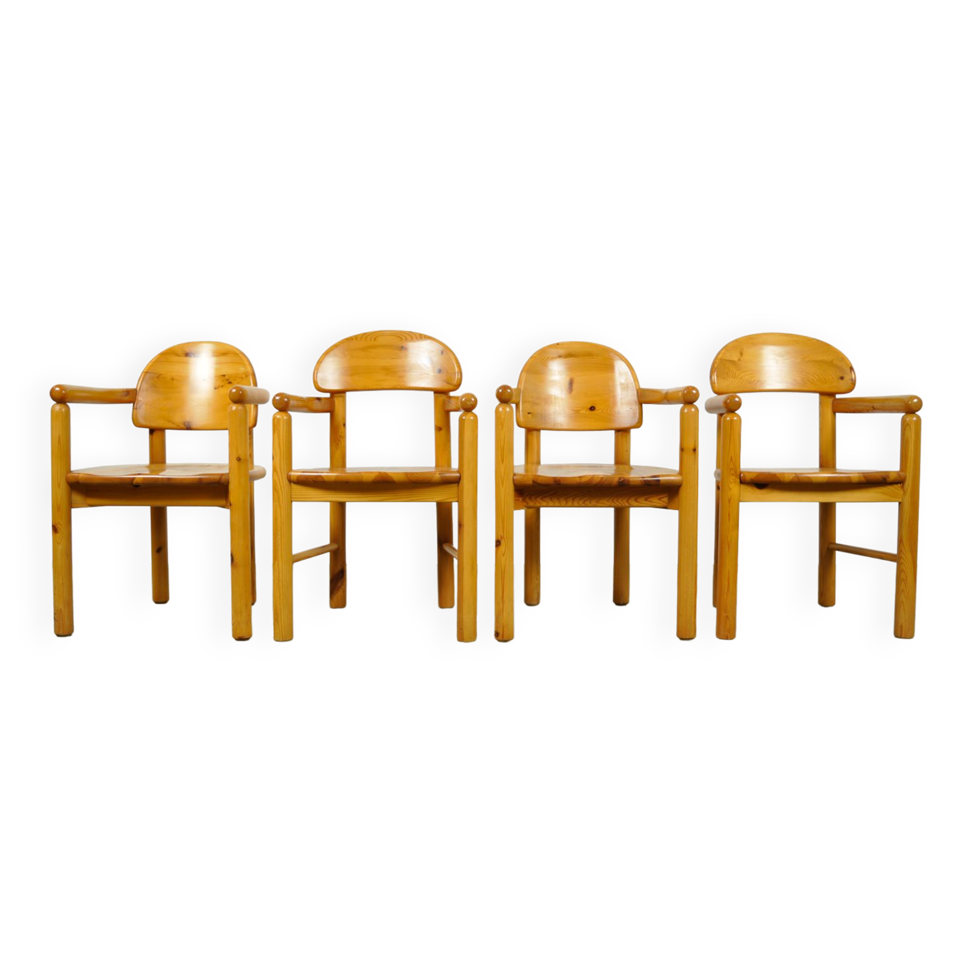 Vintage pine dining chairs by Rainer Daumiller for Hirtshals Sawmill, Denmark 70s