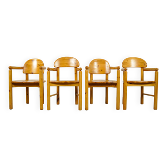 Vintage pine dining chairs by Rainer Daumiller for Hirtshals Sawmill, Denmark 70s