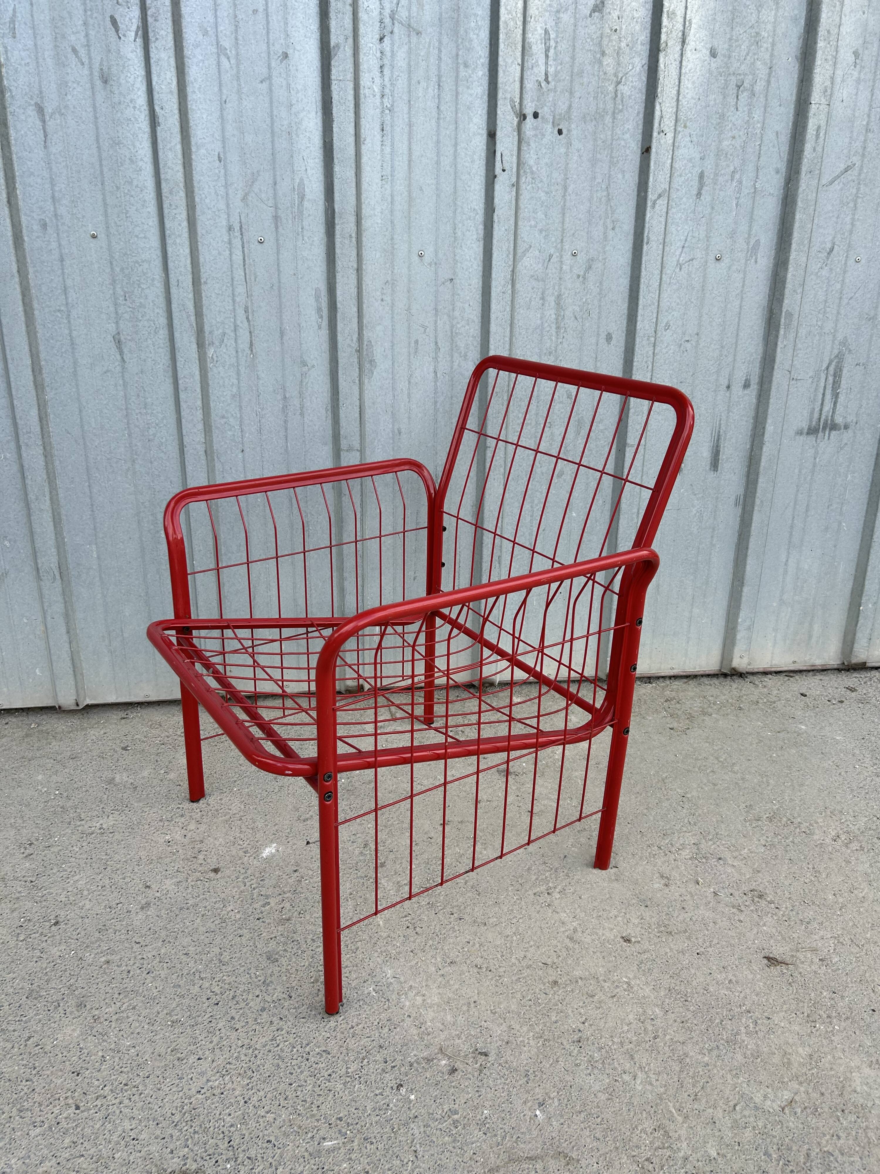 Vintage 80s grid armchair