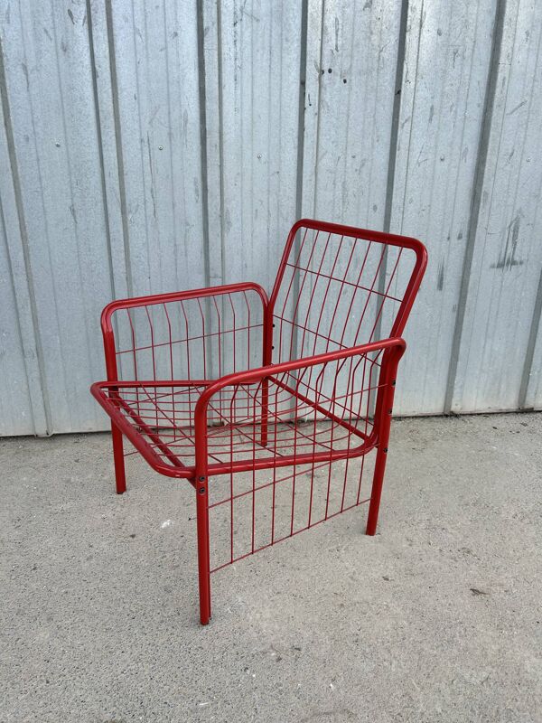Fauteuil grille vintage années 80