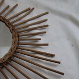 Miroir soleil en rotin 62cm