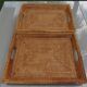 Tray with handles rattan