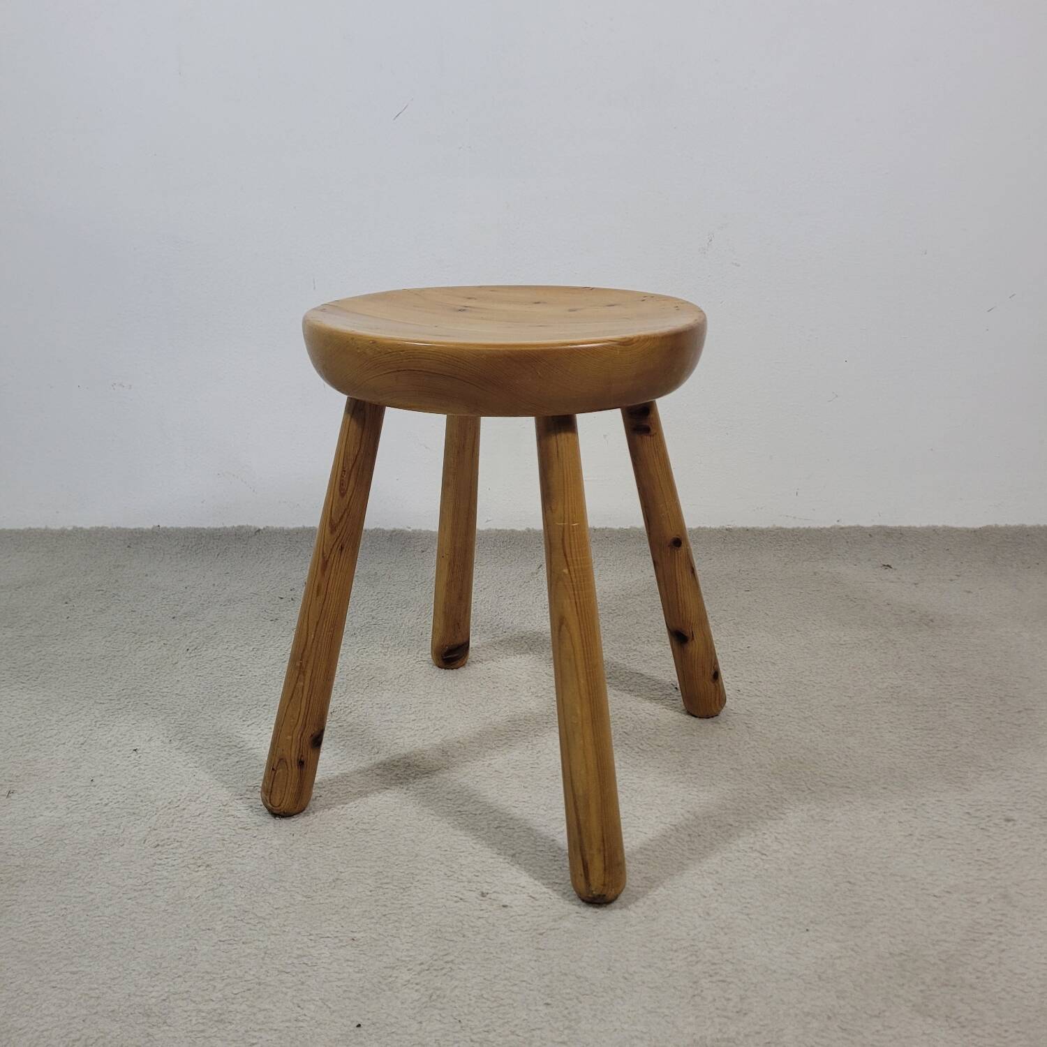 Vintage solid pine stool