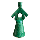 Berber candle holder in green glazed terracotta