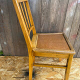 Set of 4 Antique Bistrot Chairs in Baumann Style Wood from the 60s