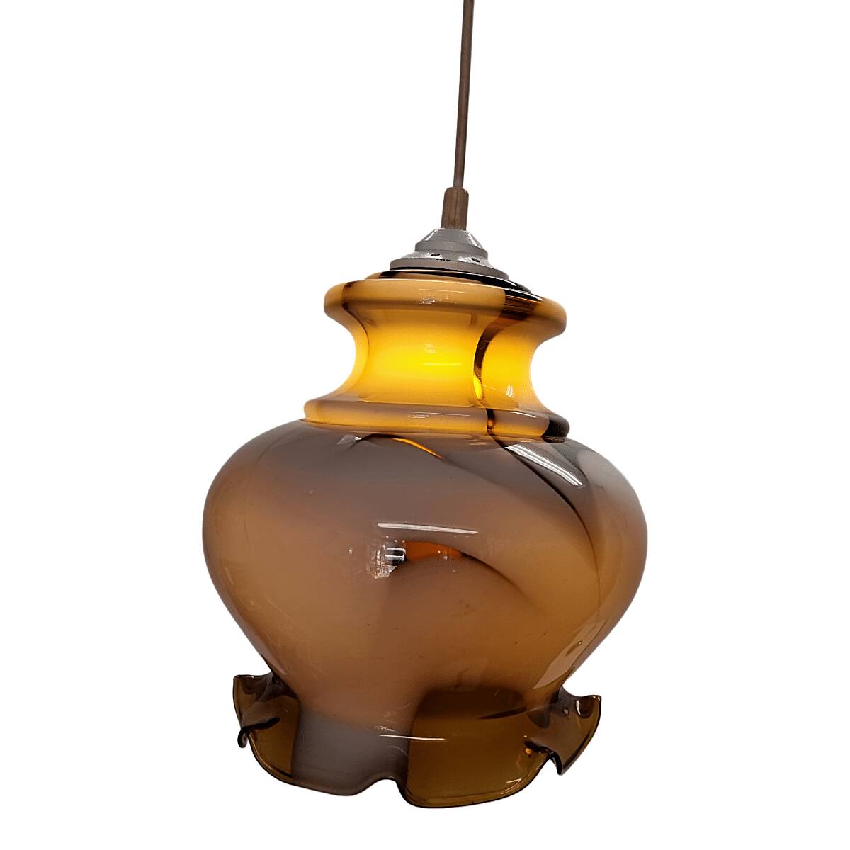 Vintage French goblet-shaped pendant lamp