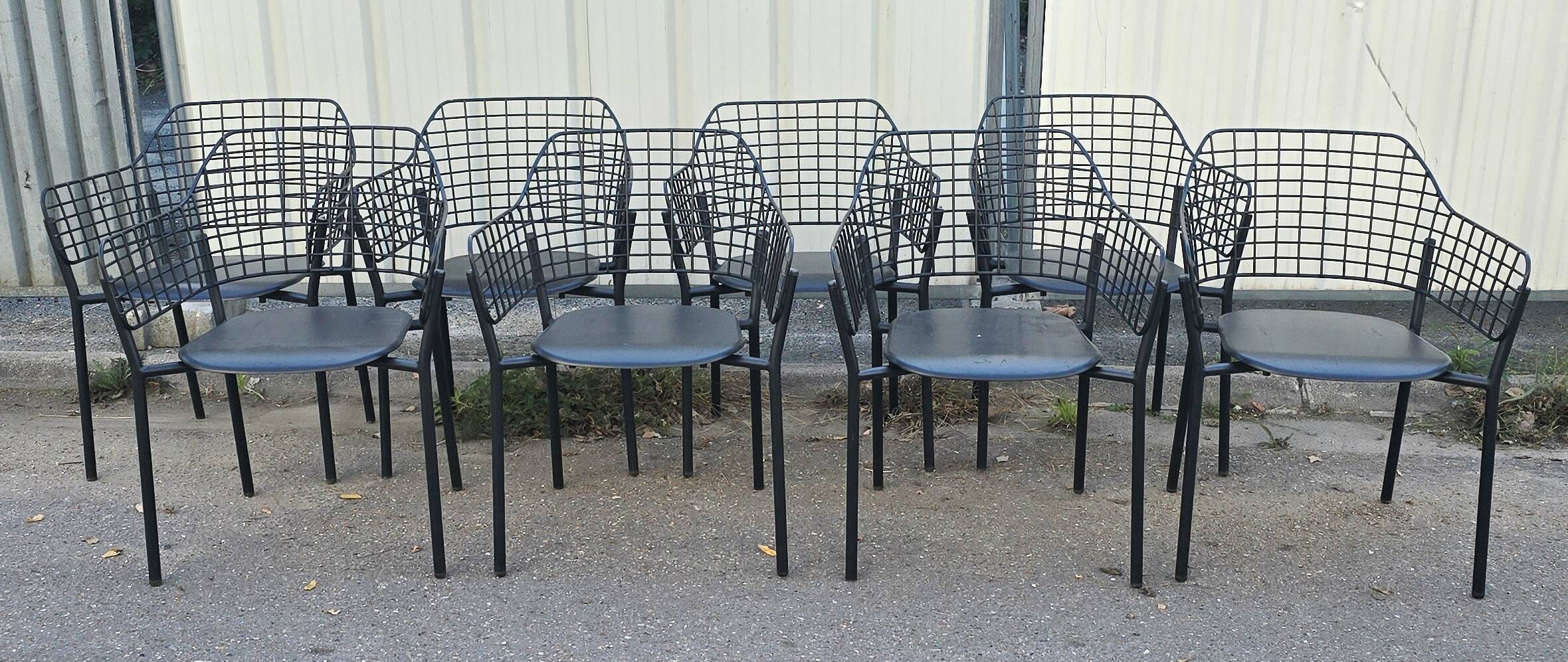 Set of 8 lyze chairs, emu