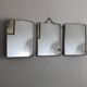 Mirror triptych vintage raspberry barber 1960 - 23 x 56 cm