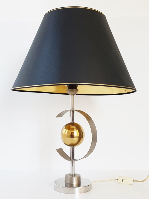 Lampe de table boule dorée 1970