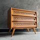 3-drawer chest of drawers with rattan decorations, France 1970s