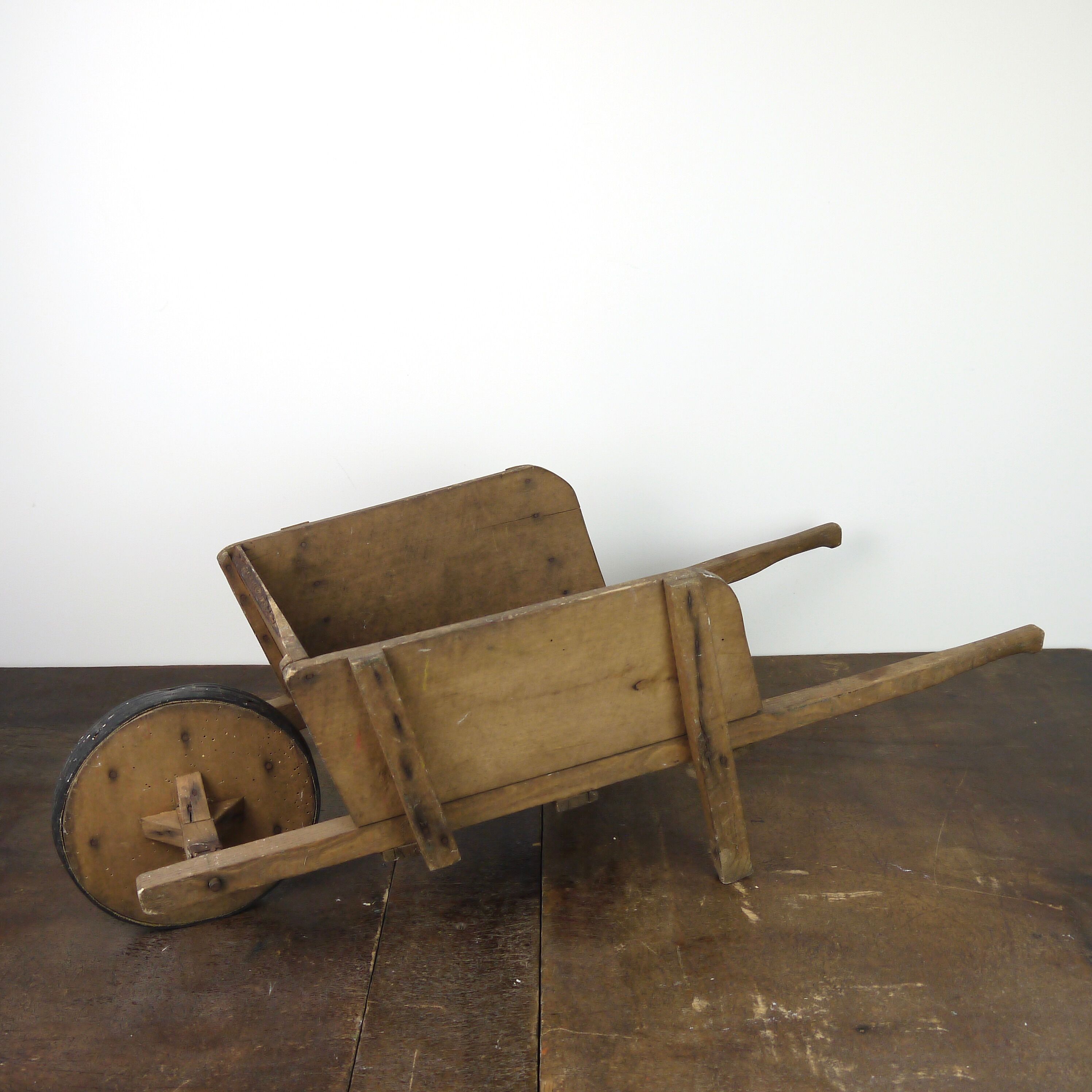 Children's wooden wheelbarrow