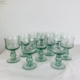 10 vintage handmade stemmed glasses