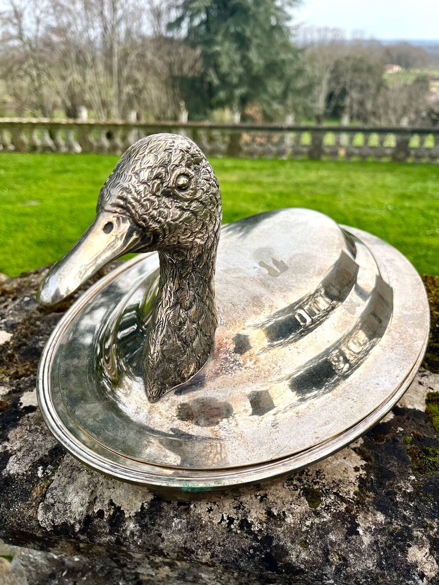 Duck Serving Platter – Vintage French EPNS Silver Plated Game Dish