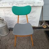 Set of 6 compass leg chairs – colored seats