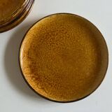 Set of 6 Dieulefit glazed earthenware plates workshop Mourre Milon 1970