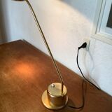 Vintage brass desk lamp with switch on base