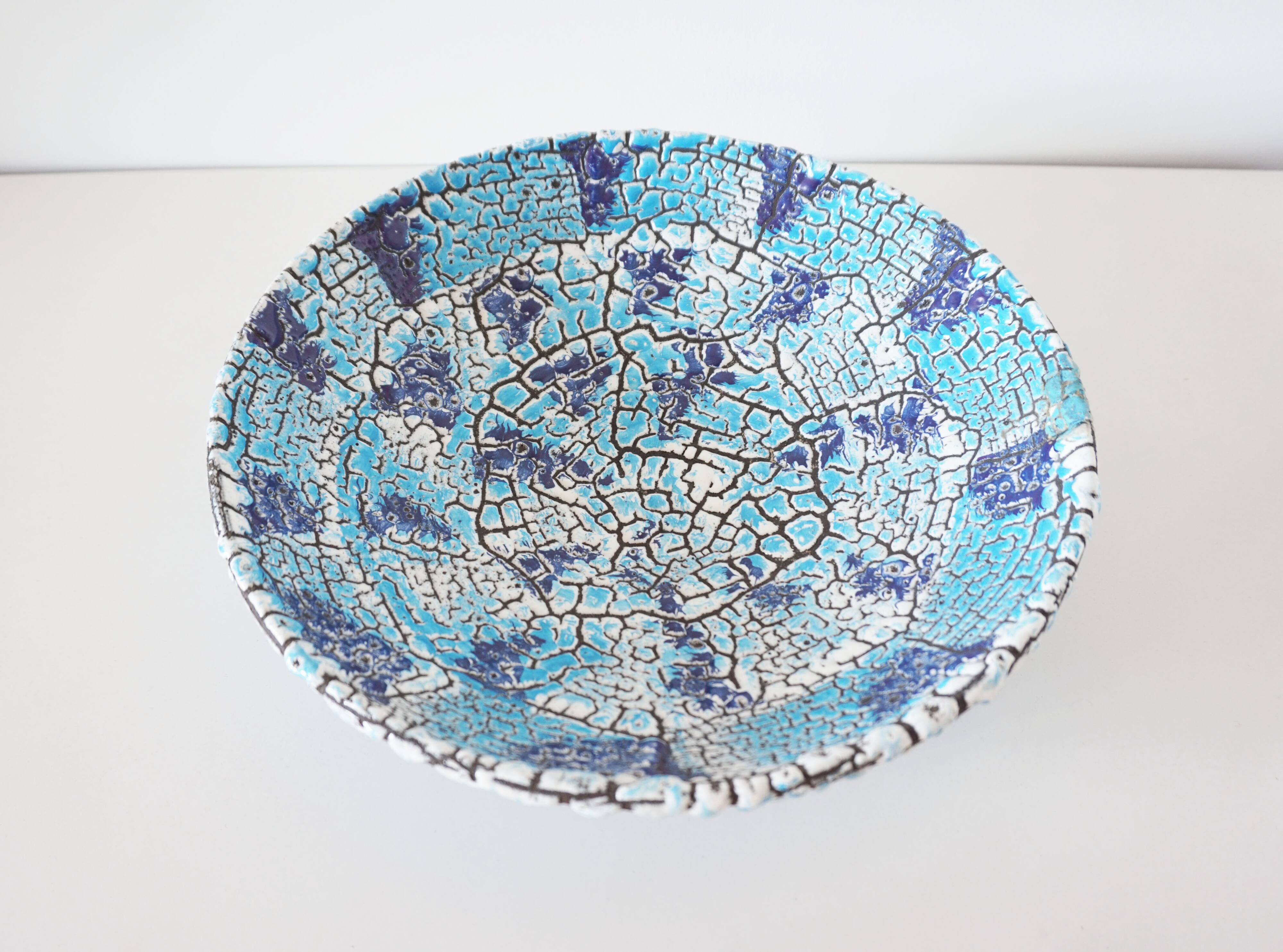 Large ceramic dish Fat lava Vallauris