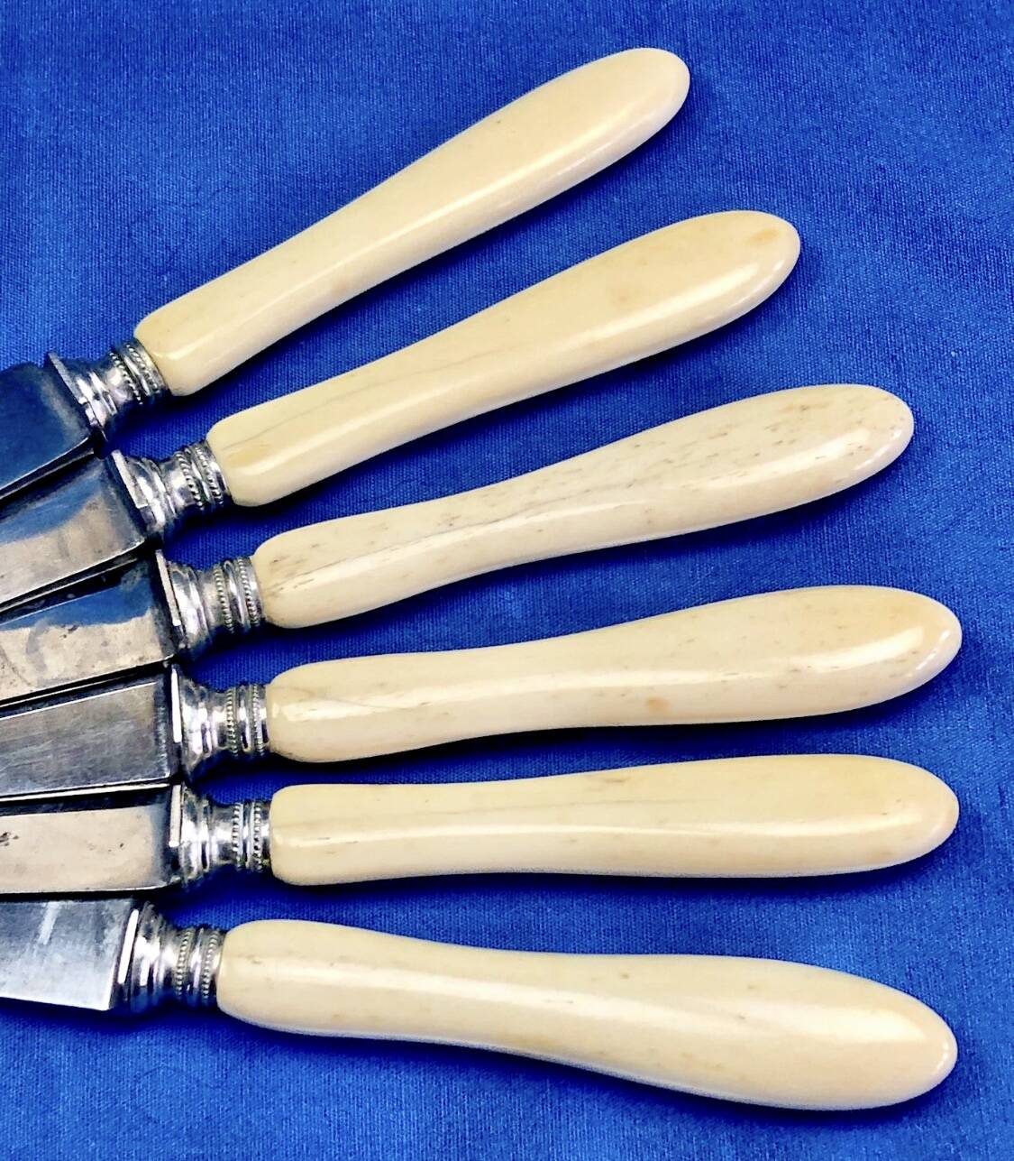 6 antique dessert cheese knives from the 19th century