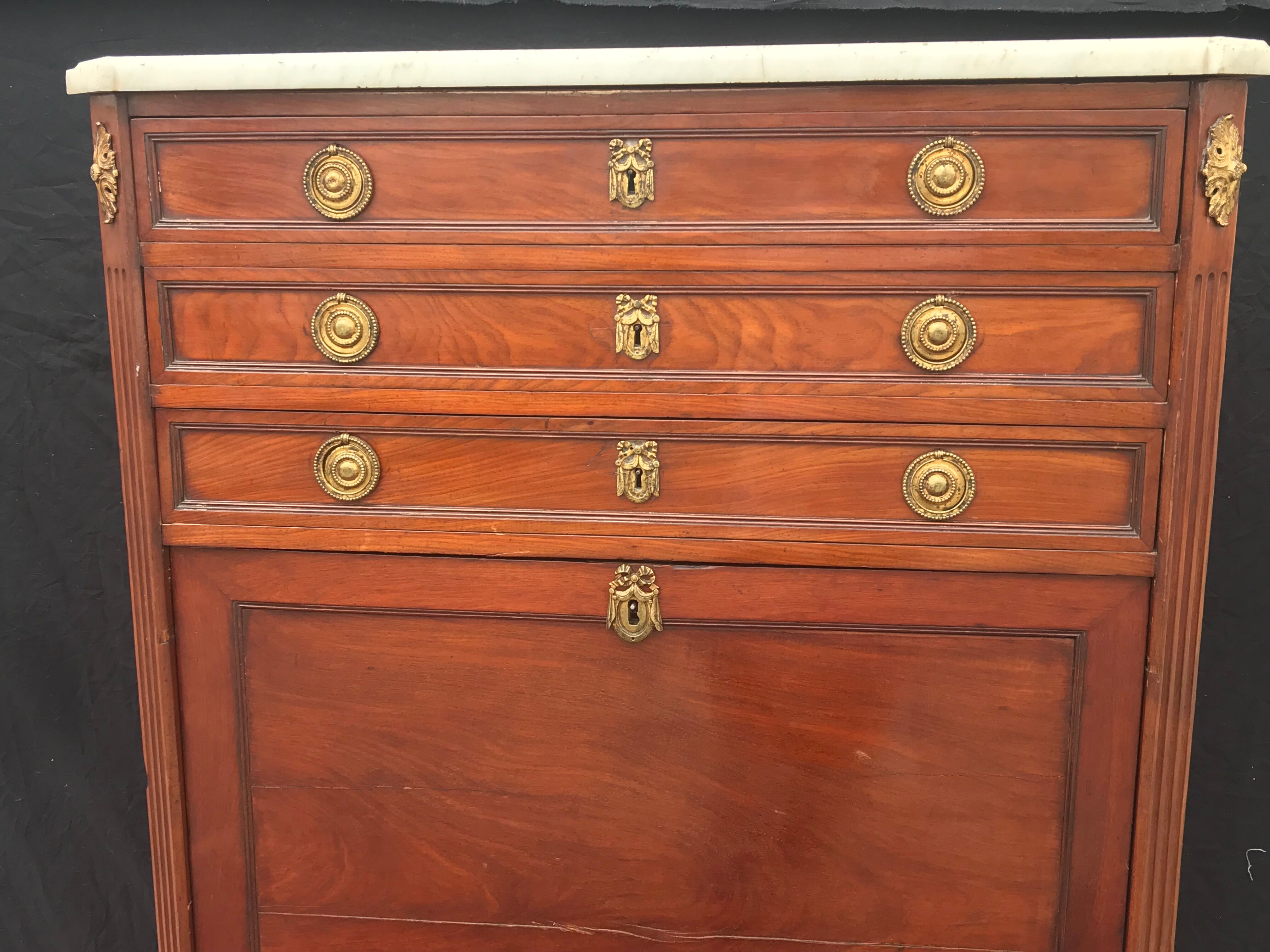 Secretary in mahogany stamped Louis Noel Malle