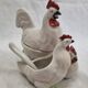 Salerons porcelaine de Limoges coq &poules