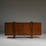 Dark stained brustalist oak sideboard, Belgium.