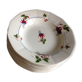 12 soup plates Sarreguemines décor Bermuda / vintage 60s