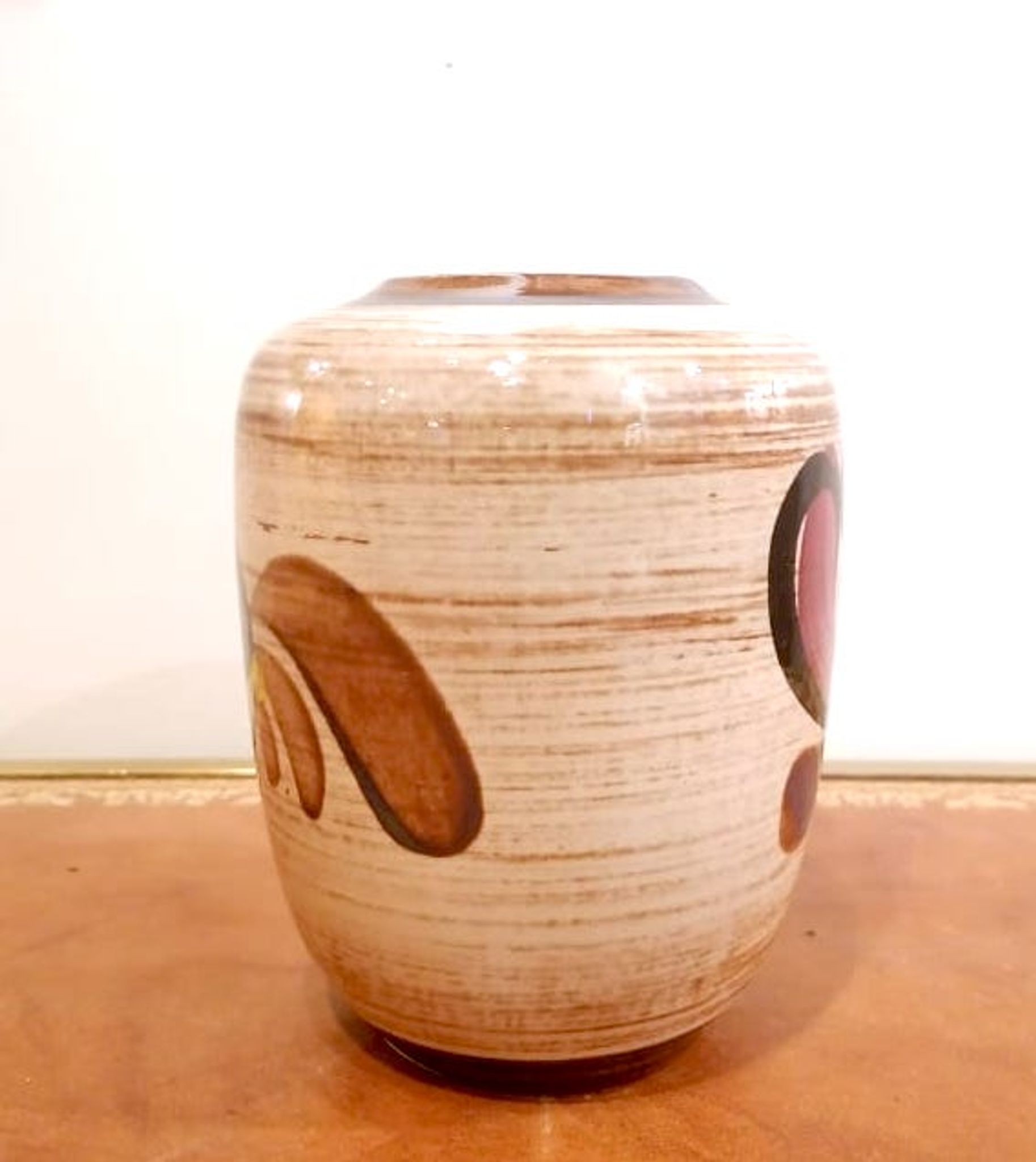 Vase vintage en céramique à fleurs