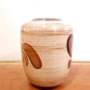 Vase vintage en céramique à fleurs