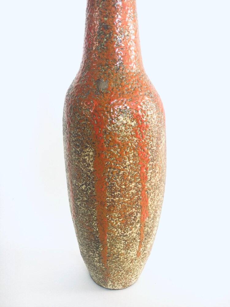Mid-century Studio Pottery Tall Thick Glazed Vase, 1960s