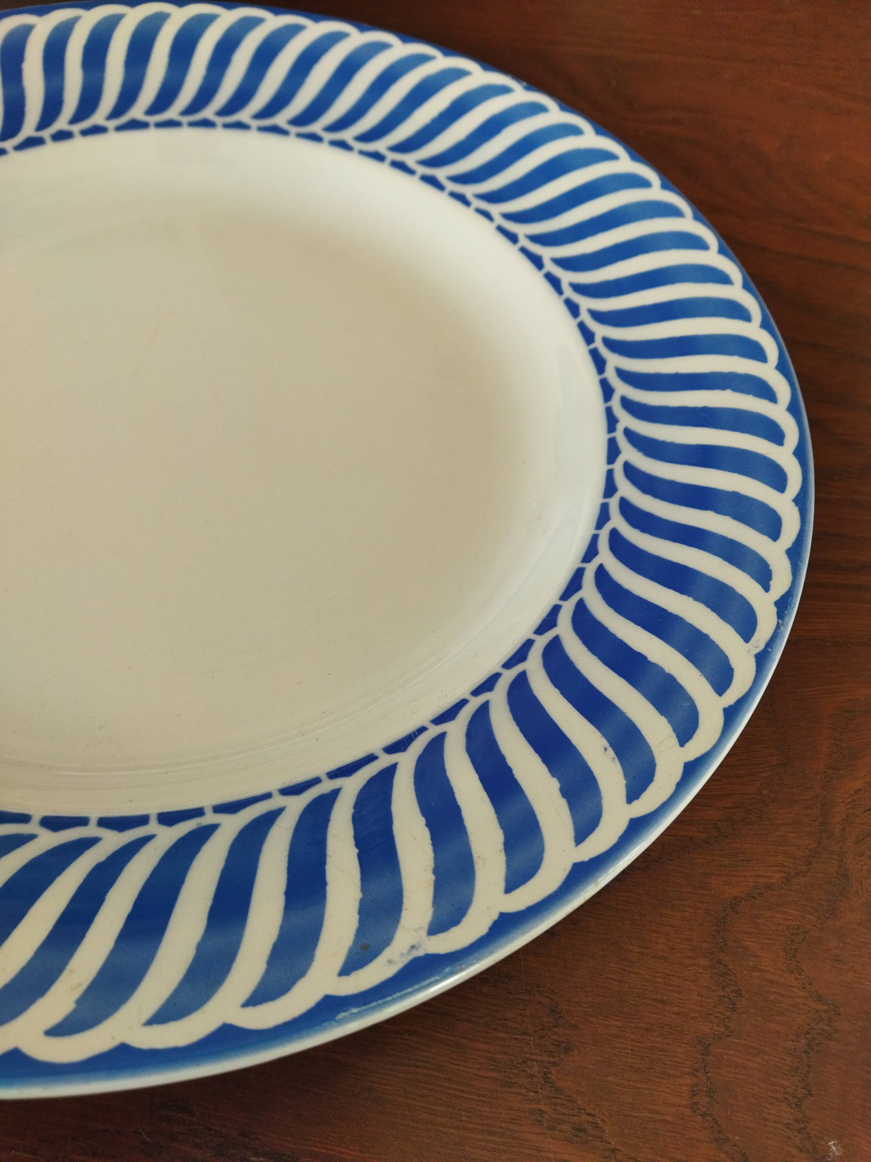 Plat Digoin Sarreguemines "Jacquot" bleu