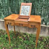 Louis XV style dressing table in veneer wood and marquetry